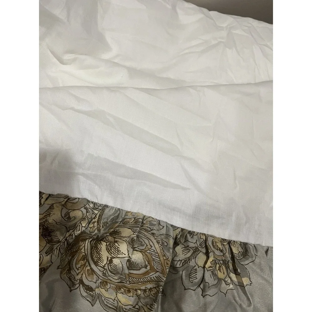 Chaps Ralph Lauren Cold Spring Paisley Gray Gold‎ King Bed Skirt